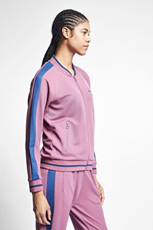 Kadın Mürdüm-lacivert Fermuarlı Spor Sweatshirt Mürdüm22n-2109