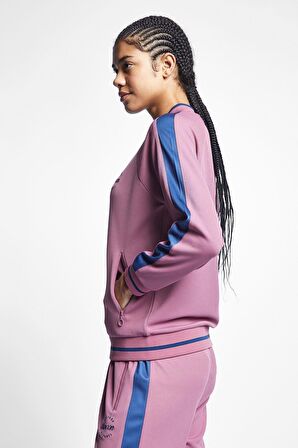 Kadın Mürdüm-lacivert Fermuarlı Spor Sweatshirt Mürdüm22n-2109