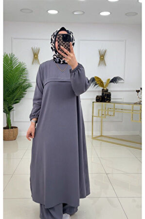 TESETTÜR ELBİSE BİLEK BOY UZUN ELBİSE PANTALON TAKIMI TESETTÜR TAKIM