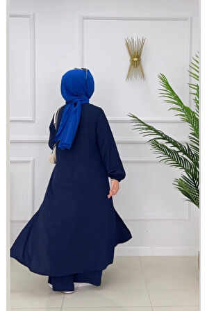 TESETTÜR ELBİSE BİLEK BOY UZUN ELBİSE PANTALON TAKIMI TESETTÜR TAKIM