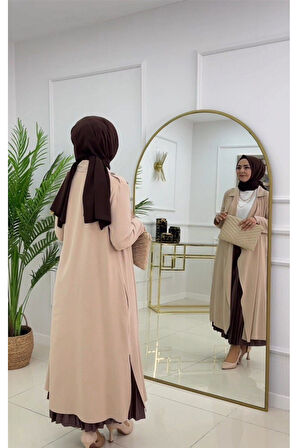 Tesettür Kap Önü Açık Ceket Yaka Detaylı