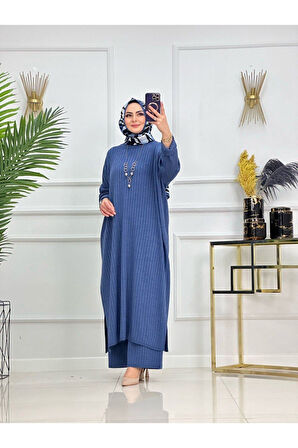 Kadın Tesettür Triko Takım, Pantolon&Tunik
