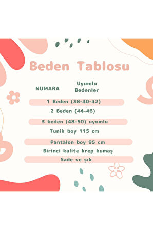 Kadın Tesettür 2'Li Takım Krep Kumaş Tunik&Pantolon