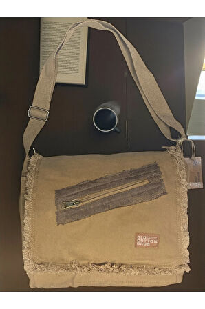 Vintage Salaş Orta Boy Unisex Günlük Çapraz Postacı Tablet Çantası M 32 Cm X 27 Cm