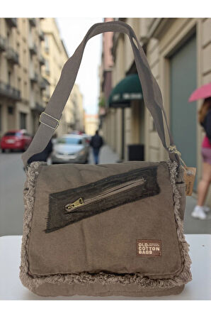 Vintage Salaş Orta Boy Unisex Günlük Çapraz Postacı Tablet Çantası M 32 Cm X 27 Cm