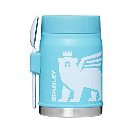 Stanley The Heritage Vacuum Food Jar  Desenli Kaşıklı Yemek Termosu 400 ml Mavi