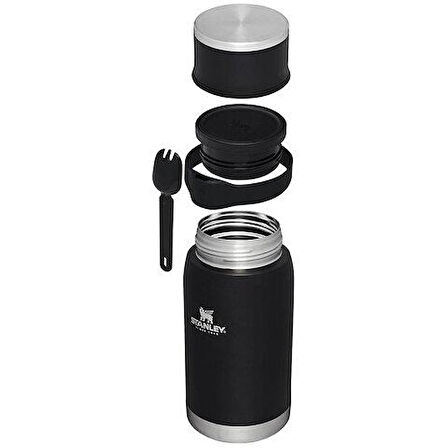 Stanley The Adventure To-Go Food Jar + Spork Kaşıklı Yemek Termosu 0,7 L Siyah