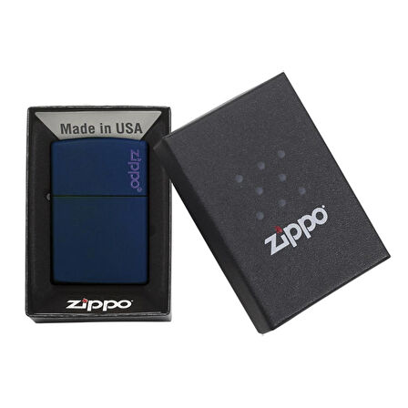 Zippo Çakmak Navy Blue Koyu Mavi Logo 239zl