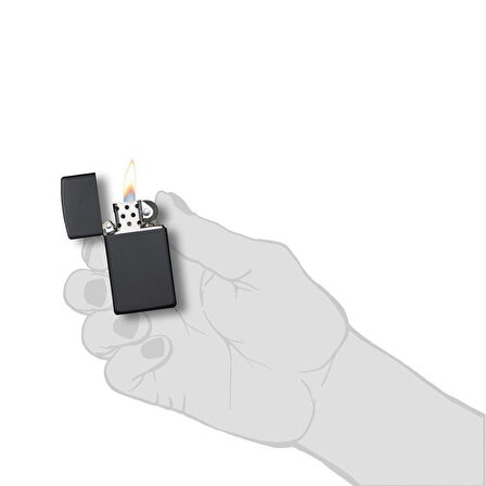 Zippo Çakmak Slim ince Black Matte Siyah Çakmak 1618