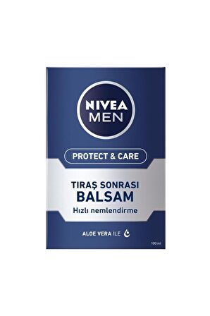 Nivea MEN Erkek Tıraş Sonrası Balsam Protect&Care 100ml, Tahriş Önleyici, Rahatlatıcı, Koruyucu, Onarıcı