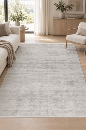 Lodos İncir Gri Modern Robot Süpürge Uyumlu Akrilik Salon Oturma Odası Kolay Temizlenebilir Halı