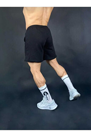 Siyah Erkek Regular Fit Cepli Şort