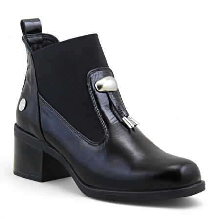 Mammamia D25KB-1805 Hakiki Deri Topuklu Kadın Bot