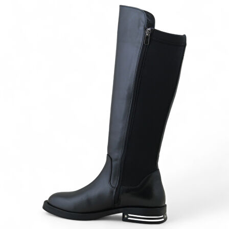 Mammamia D25KC-2370 Hakiki Deri Streç Kadın Çizme