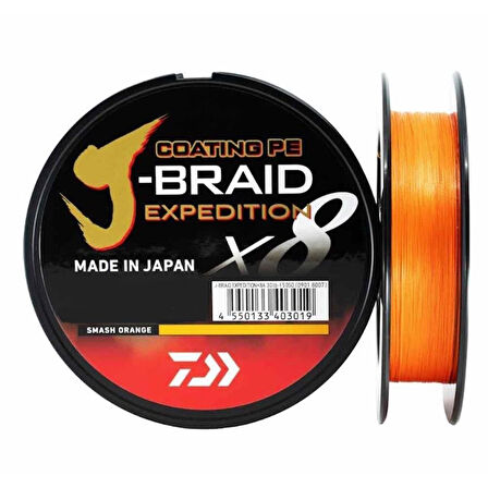 Daiwa J-Braid Expedition x8 İp Misina 150mt 0,13 MM-Smash Orange-150 MT-0,13 MM-0,13 MM