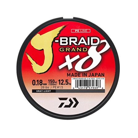 Daiwa Jb Grand 8b 135m, 0,10mm Grey İp Misina    