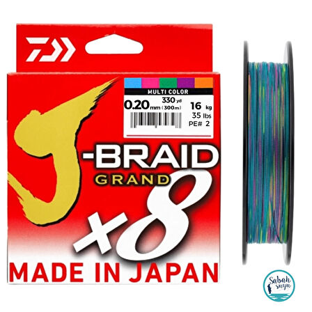 Daiwa J-Braid Grand PE 8X İp Misina 0.20mm 16kg 300mt Multicolor