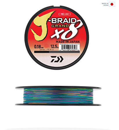 Daiwa JB Grand 8B 300m Multi Color İp Misina 0,22 MM 