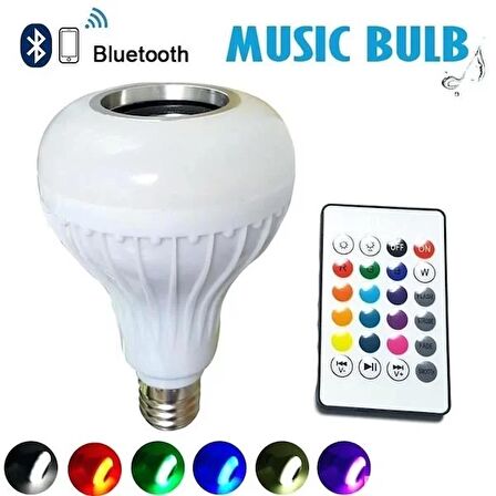 Akıllı Led Ampül Hoparlör Bluetooth +kumandalı