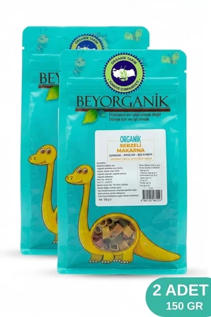 Organik Çocuk Makarna Sebzeli %35 Sebzeli 2x150gr (pestisit Ve Aflatoksin Analizli)