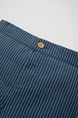 DeFacto Erkek Bebek Çizgili Flamlı Poplin Şort C5248A524SMIN257