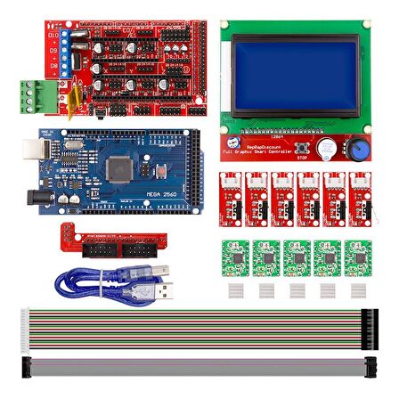 Reprap RAMPS 1.4 Yazıcı için 3D Yazıcı Kiti 10 Parça 23 Adet (Mega 2560)