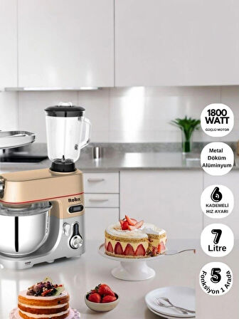 Robx Sr50 Döküm Gövde 7 Litre Içli Köfte Hamur Yoğurma Kıyma Çekme Erişte Blender Çıpıcı mixer Set