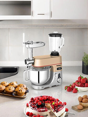 Robx Sr50 Döküm Gövde 7 Litre Içli Köfte Hamur Yoğurma Kıyma Çekme Erişte Blender Çıpıcı mixer Set