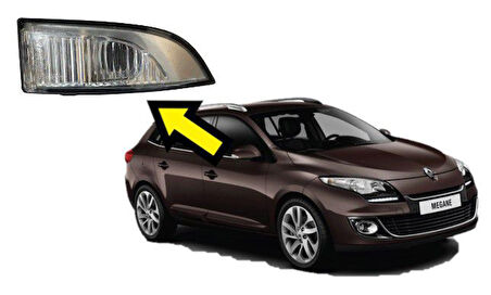 Renault Megane 3 - Fluence - Latitude Ayna Sinyali Sol (Yolcu tarafı)