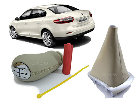 Renault Fluence Bej Vites Körüğü ve Vites Topuzu Takımı (Krem)