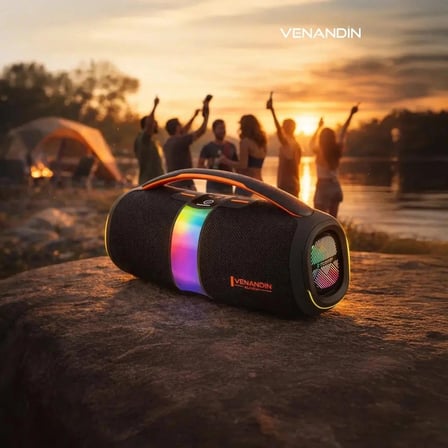 Venandin V-Boom Lux Bluetooth Hoparlör Siyah Kablosuz AUX USB