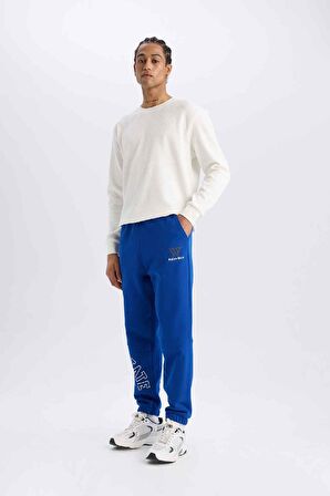 DeFactoFit Kalın Jogger Eşofman Altı NBA Golden State Warriors Standart Fit Beli Bağcıklı Cepli D3221AX24WNBE181