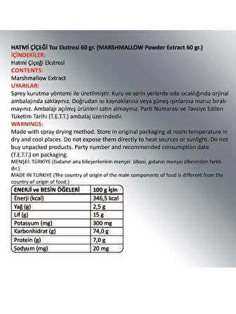 Hatmi Çiçeği Toz Ekstresi 60 Gr. Cam Kavanoz