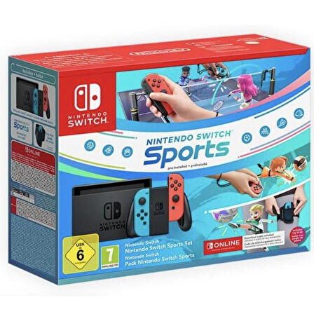 Nintendo Switch Sports Bundle Konsol Neon Red Blue Distribütör Garantili