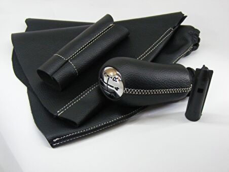 Renault Fluence/Megane 3 Vites Topzu/El Freni ve Vites Körüğü-El Freni Kolu Derisi (5 İleri-Siyah)