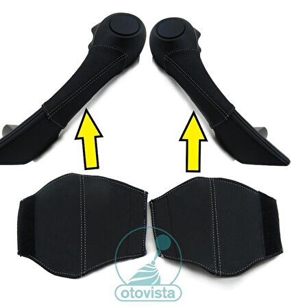 Megane 2 Kapı Çekme Kolu Tutamağı Koruma Kılıfı (Bej Dikişli)