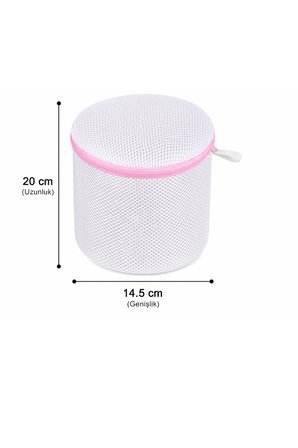 Sütyen Yıkama Torbası Fermuarlı File Çamaşır Koruyucu Pembe Makinede Darbe Önleyici