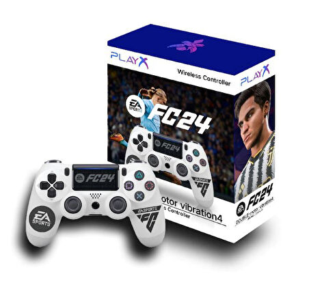 KONSOL PLUS PS4 DUALSHOCK 4 KABLOSUZ  FC 24 BEYAZ DESENLİ