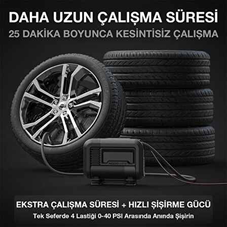 NOCO AIR10 12Volt 60 PSI Ayarlanabilir Dijital Basınç Göstergeli Profesyonel Lastik Şişirme Pompası