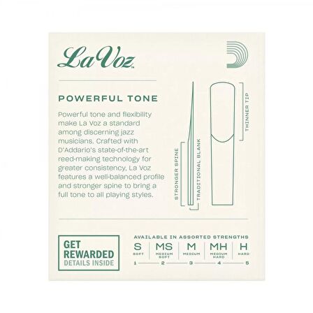 D'addario Woodwinds La Voz Rcc10hd Sib Klarnet Kamışı Hard