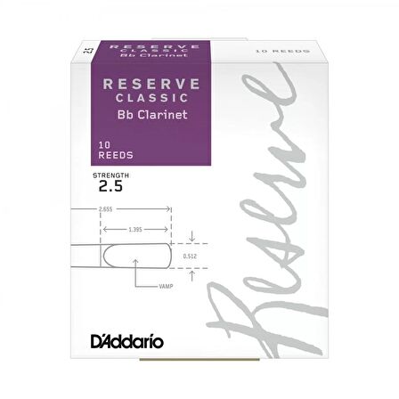 D'addario Woodwinds Reserve Classic Dct1025 Sib Klarnet Kamışı No:2.5
