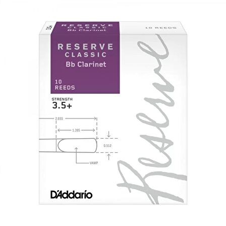 D'addario Woodwinds Reserve Classic Dct10355 Sib Klarnet Kamışı No:3.5+