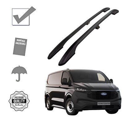 TRANSİT CUSTOM VAN KISA ŞASE 2025 2026 2027 PORTBAGAJ TAVAN ÇITASI SİYAH
