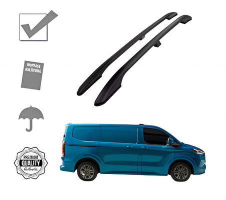 E - TRANSİT CUSTOM ELEKTİRİKLİ KISA ŞASE 2025 2026 2027 PORTBAGAJ TAVAN ÇITASI SİYAH