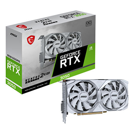MSI Ventus 2X XS White GeForce RTX 3050 OC 8GB GDDR6 128Bit DVI/HDMI/DP Ekran Kartı