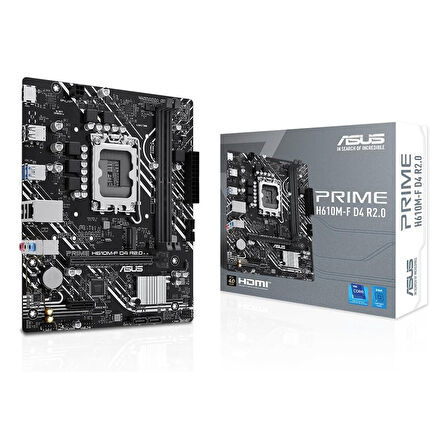 Asus Prime H610M-F D4 R2.0 DDR4 (3200MHz)OC M.2 HDMI PCIe 4.0 1700P mATX Anakart