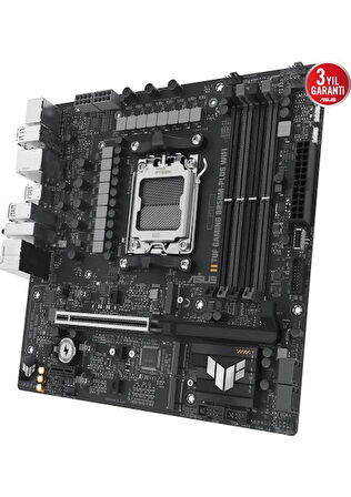 Asus Tuf Gamıng B850M-PLUS Wıfı Amd B850 Am5 Ddr5 8000 Dp HDMI 3x M2 Usb3.2 Gen 2x2 Wifi 6e + Bt Aura Rgb 2.5gbit Lan Matx