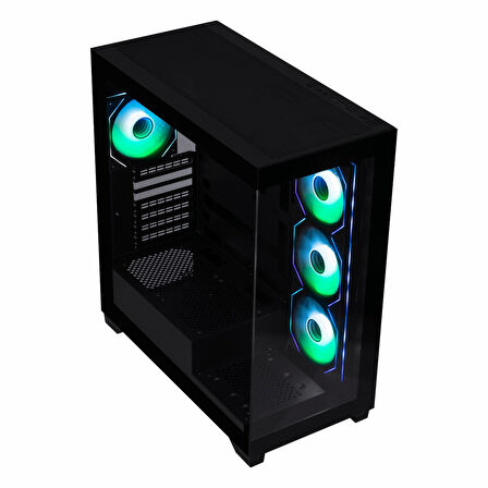 BitFenix Ceto Premium Edition 600W 80+ White USB 3.2 FRGB ATX Mid Tower Siyah Kasa