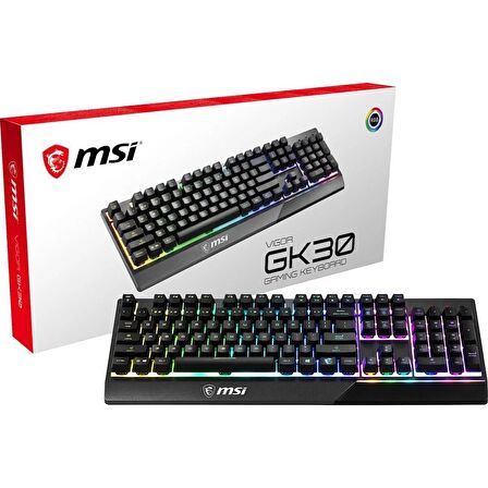 Msi Vigor GK30 Usb Kablolu RGB Aydınlatmalı Türkçe Q Klavye