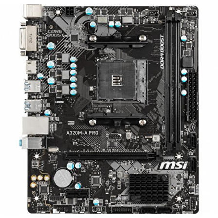 MSI A320M-A Pro AMD A320 AM4 DDR4 3200 MHz Masaüstü Anakart